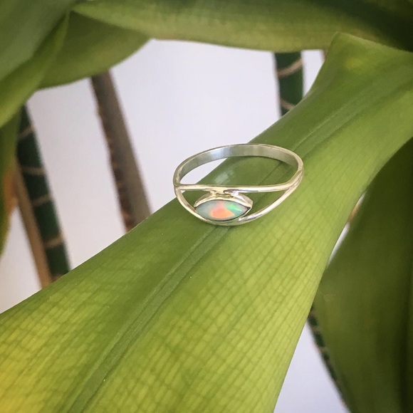 Silver opal ring Ethiopian opal ring - Picture 5 of 5